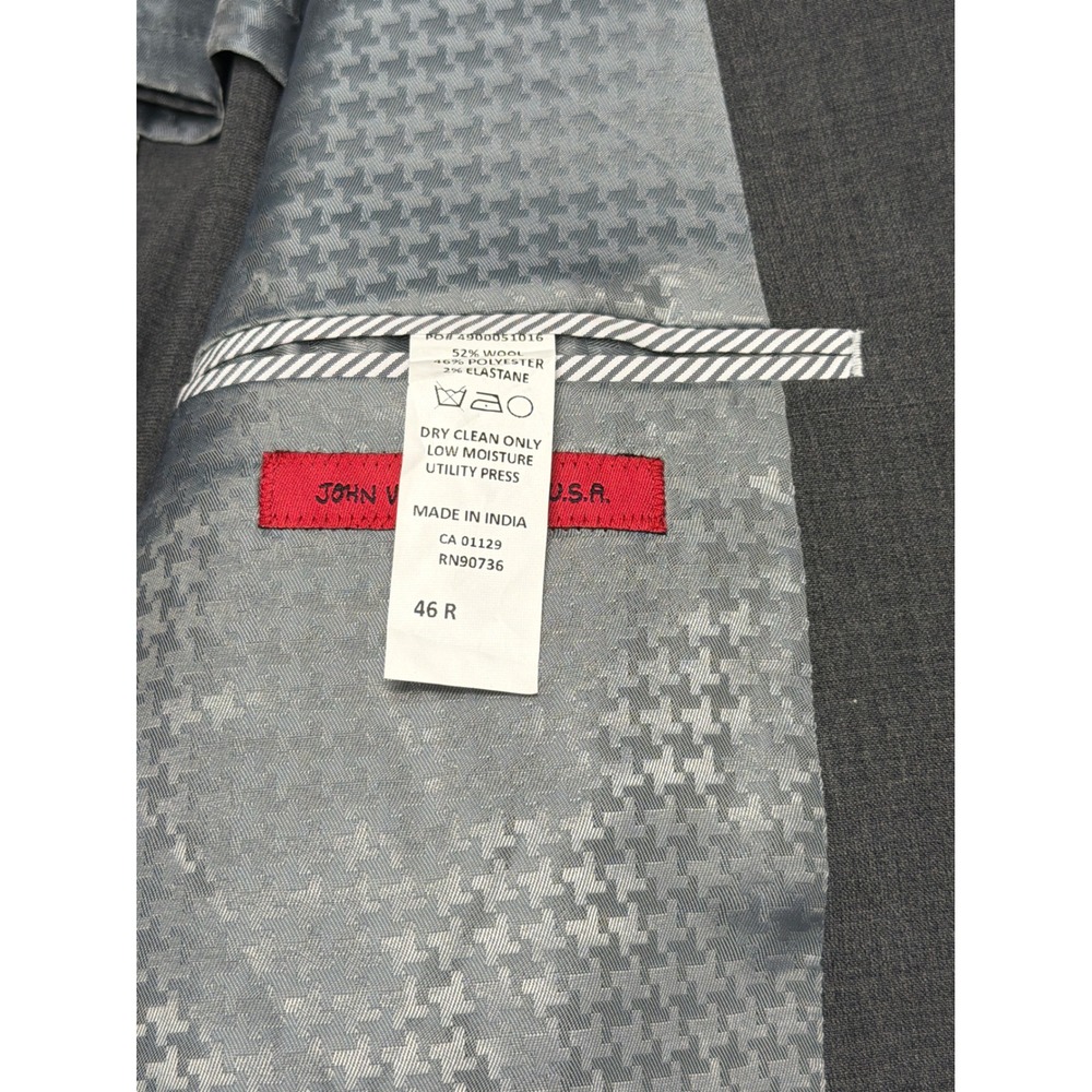 John Varvatos USA Mens Grey‎ Wool Blend 2 Button Blazer Sport Coat 46R - Picture 8 of 11